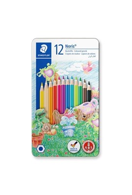 تصویر  مداد رنگي 12 رنگ جعبه فلزي (staedtler AM12 145)