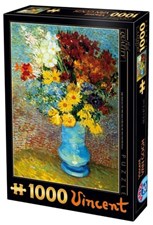 تصویر  پازل 1000 تكه flowers in blue vase (6916)