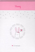 تصویر  دفتر طراحي B5 سفيد خرگوشي bunny style