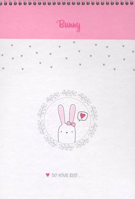 تصویر  دفتر طراحي B5 سفيد خرگوشي bunny style