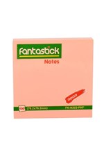 تصویر  استيك نوت 7.6*7.6 بي خط 100 برگ گلبهي fantastick