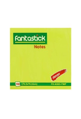 تصویر  استيك نوت 7.6*7.6 بي خط 100 برگ زرد fantastick