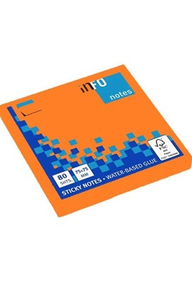 تصویر  استيك نوت 7.5*7.5 بي خط 80 برگ نارنجي