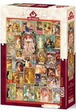 تصویر  پازل 1500 Art Nouveau Poster Collage (5407)